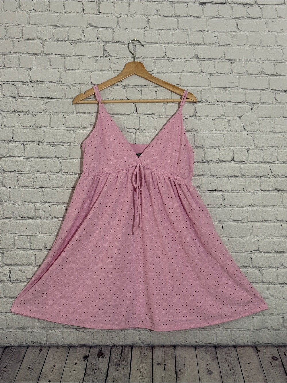 wild fable Light Pink Eyelet Tie-Front Chemise
